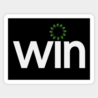 Win artistic typography design Sticker